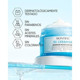SKINTIFIC Crema Facial 5X Ceramidas - Reparación de Barrera Cutánea, Hidratante Sin Aceite para Piel Seca y Grasa, con Ácido Hialurónico y Centella As