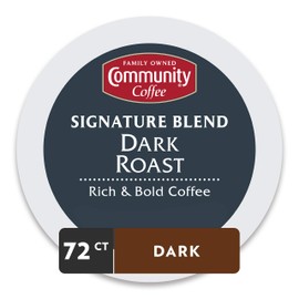Community Coffee Signature Blend Dark Roast Single Serve Pods, Compatible with Keurig 2.0 K Cup Brewers, 18 Count (Pack of 4)