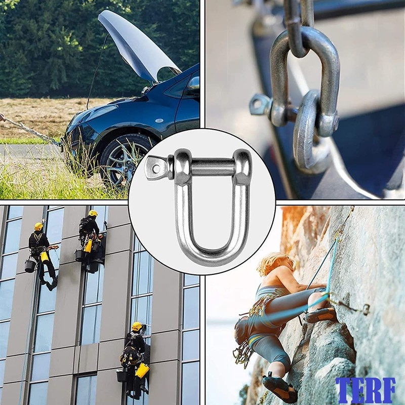TERF M10 Heavy Duty Commercial D-Shackle Steel M10 (10mm) D-Shackle