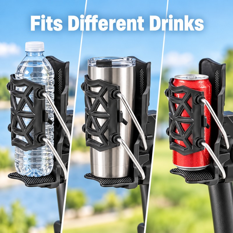 Adjustable Motorcycle Bike Cup Holder Handlebar Mount, Universal Drink Holder