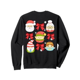 Santa Claus Granny Claus Gnome Elf Christmas Top ART ON BACK Sweatshirt