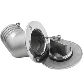 SHENGHUISS Boat Deck Fuel/Gas/Water/Waste Fill/Filler Tank Key Marine 316 Stainless Steel Deck Filler Marine Hardware for Yacht Caravan 1-1/2 inch B-FUEL Angle