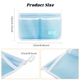4 Pack Refrigerator Door Organizer Fridge Hanging Mesh Bag Classification Mesh Pocket Organization Accessories Containers for Small Objects Storage Home Kitchen (White+Blue)