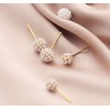 Pearl Ball Earrings, Small, Non-Hole Earrings, Popular for Women, Brass,