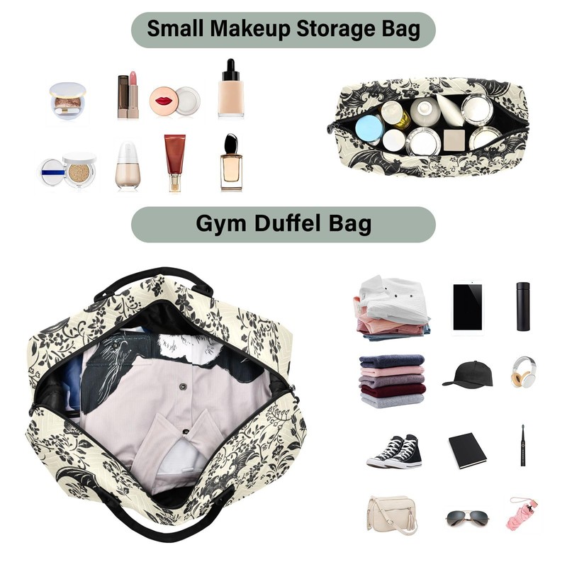 XUWU Goth Bat Quilted Travel Bags Weekender Duffle Bags