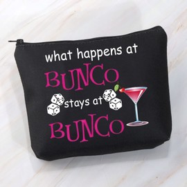 VAMSII Bunco Game Kit Bunco Bag Gift for Bunco Player What Happens at Bunco Stays at Bunco Dice Bag (What Happens at Bunco)