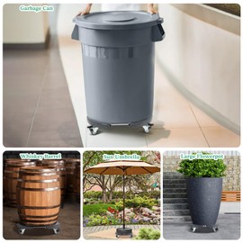 W B D WEIBIDA Round Dolly with Wheels Heavy Duty, Adjustable Pot Dolly 16-20 Inch, Large Plant Mover Indoor Outdoor, Muti Functional Rolling Dolly for Trash Can, Keg, Drum, Barrel