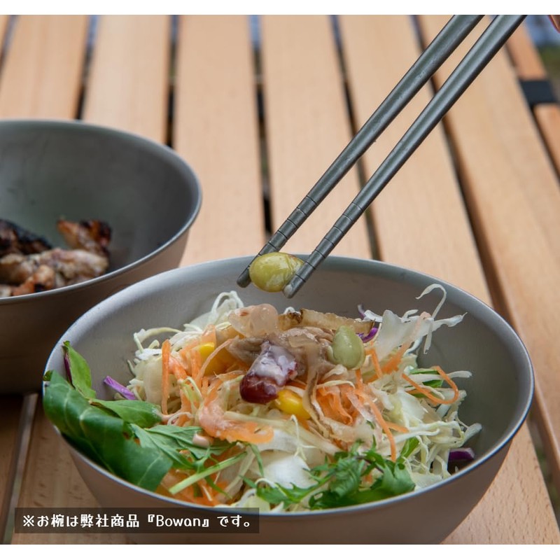 A.S.F. OUTDOOR Titanium Cutlery Set (Chopsticks, Long Spoon)