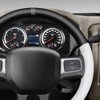 MEWANT Hand Sewn White Leather Steering Wheel Cover Wrap for
