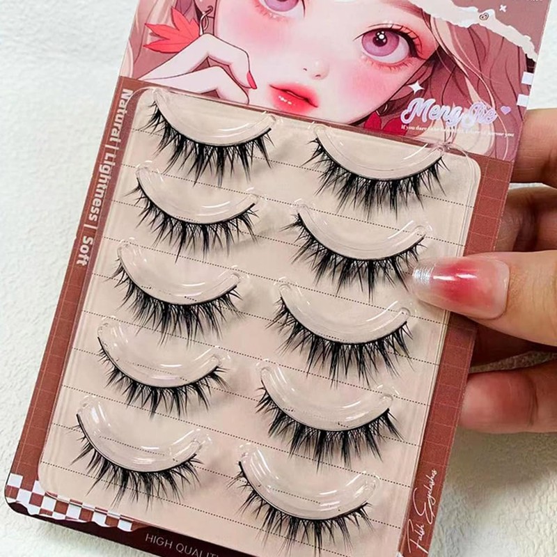 MENG JIE SHANG PIN Natural False Eyelashes, 5 Pairs Popular,