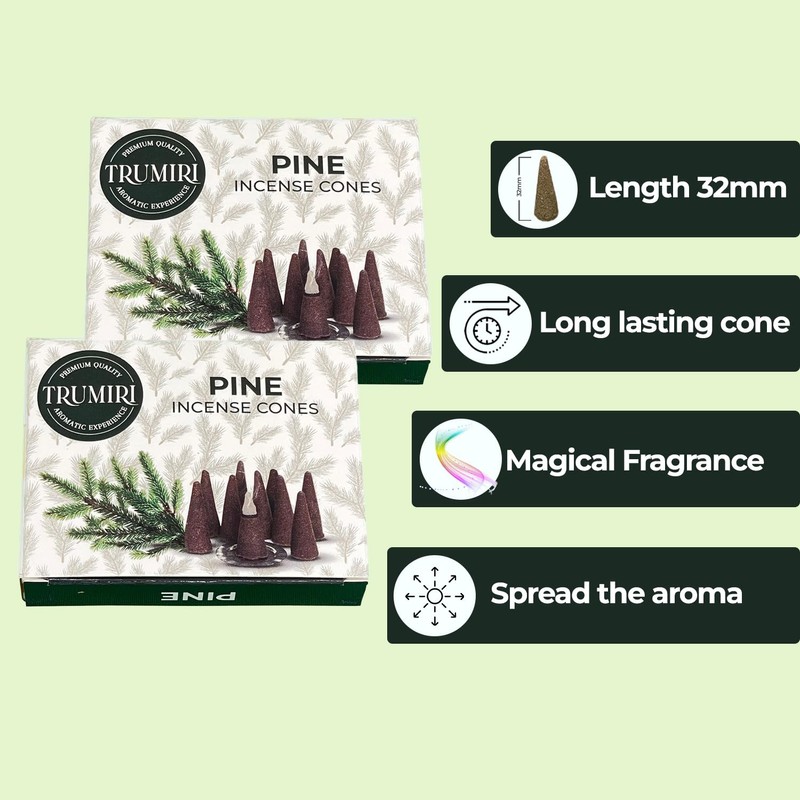 Pine Incense Cones - Dual Pack of 10 - Scented