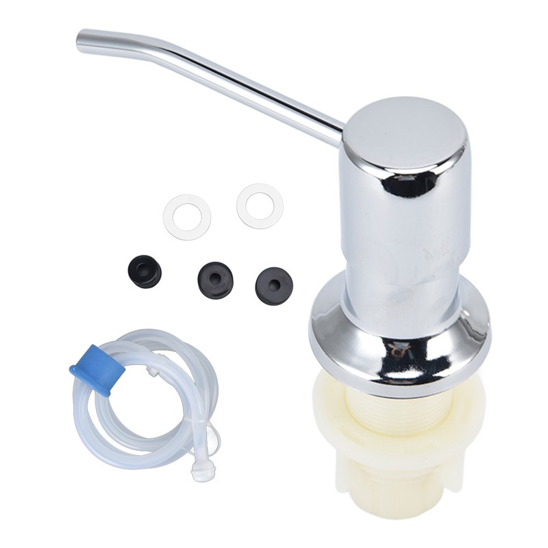 Sink Soap Dispenser Kit with Silicone Tube Stainless Steel Electroplating