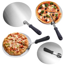 Pizza Peel Metal Round Spatula Paddle Peel 12 Inch with Folding Handle, for Grill Oven Baking Homemade Pizza Bread