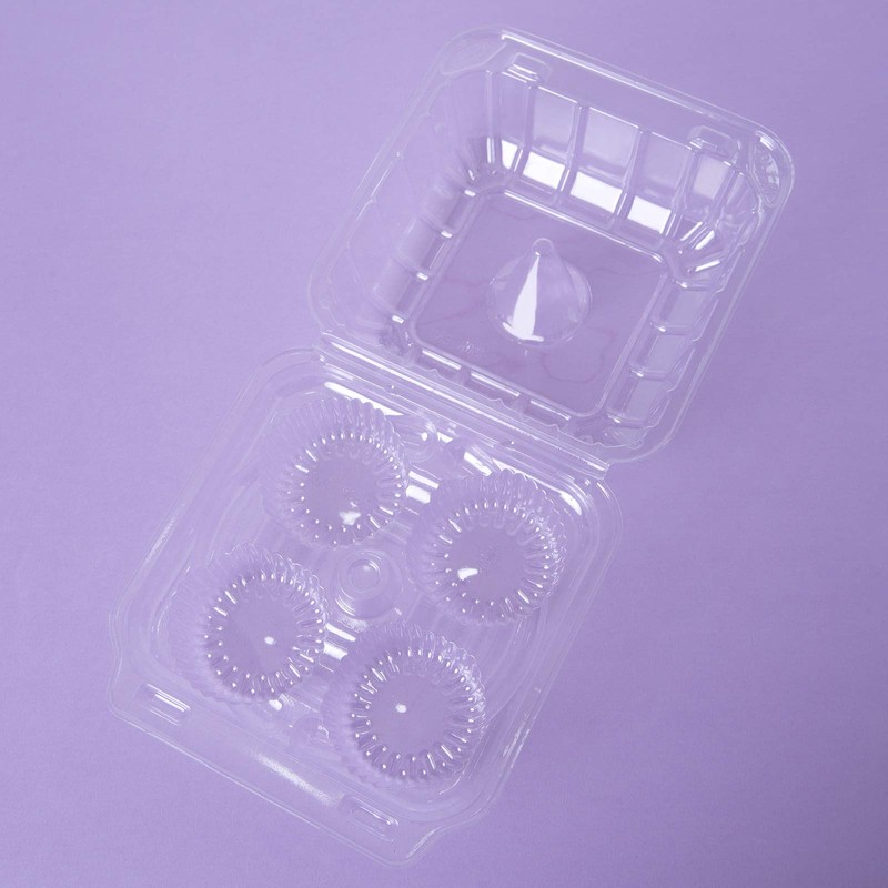[15pcs]Clear Cupcake Boxes 4 Cavity Holder,ONE MORE Large 4 Compartment