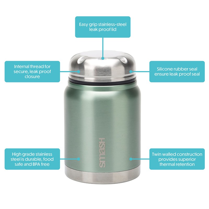 Smash Stainless Steel Insulated Food Jar, 17 oz Sage