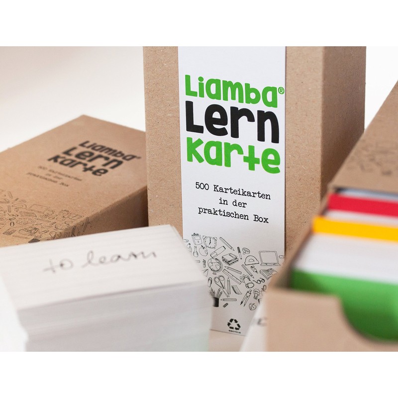 Liamba learning card 500 index cards in practical learning box