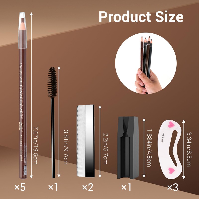 Eyebrow Pencil Set, 5 Pieces Eyebrow Pencils Eyebrow Pencil Waterproof