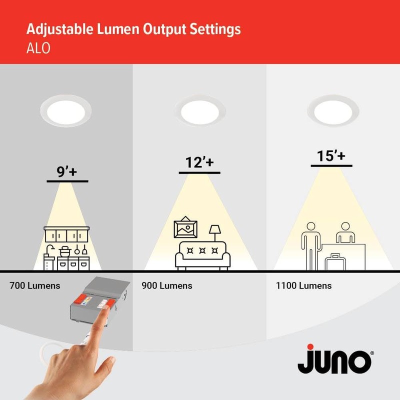 Juno LED Recessed Lights 4 Inch Round Baffle Wafer Downlight,