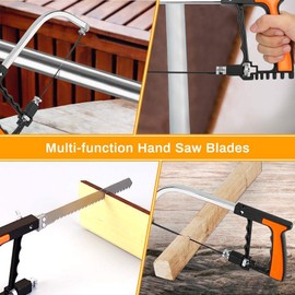 ZIMAIC Multifunction Hacksaw Set, 15 in 1, with 8 HSS Extra Steel Saw Blades,Junior Hacksaw,Mini Hack Saw for Cutting Wood, Metal,Plastic,PVC Pipe,Rubber,Tile, Ceramic