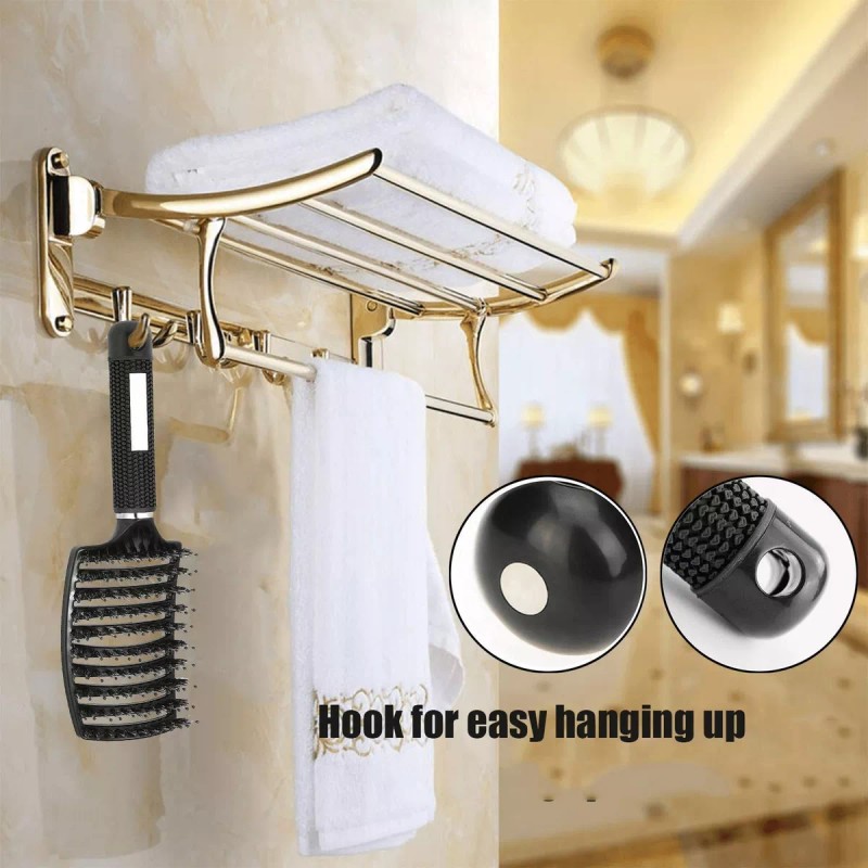 Morsafe Cepillo Cerdas De Jabalí Curvo Ventilado Para Secar Y