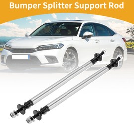 Partuto 2pcs 150mm/5.91in Car Splitter Support Rods Adjustable Front Rear Bumper Lip Splitter Strut Rod Tie Support Bars Aluminum Alloy Silver Tone