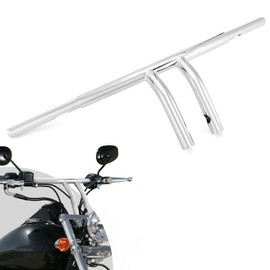 Wsays 8" Rise T-Bar Handlebars Drag Bar 1 1/4 inch Diameter Compatible with Harley Sportster 883 1200 XL Dyna Softail Touring Road King 1996-2024, Chrome