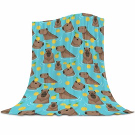 Gaakvrr Capybara Blankets for Kids, Capybara Throw Blanket, Lightweight Flannel Cozy Plush for Adult Kids, Capybara Decoration 130x150cm(50x60 Inch)