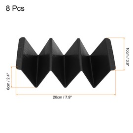 uxcell 8 Pcs Taco Holder Stand, Black Plastic Tacos Shell Holder, Dishwasher & Microwave Safe