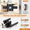 Probrico Matte Black Passage Door Levers, Square Hall Closet Handles,