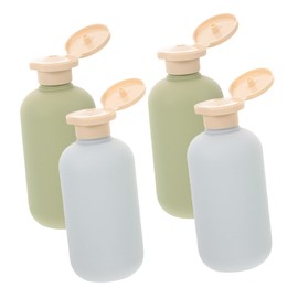 Healeved 4pcs Refillable Travel Toiletry Bottles Squeeze Shampoo and Conditioner Holders Durable Pe Travel Containers for Lotions and Liquid Toiletries Versatile Accessories