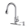 FORIOUS Kitchen Faucet with Soap Dispenser Chrome, Single Handle Stainless