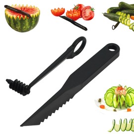 Kitchen Spiral and V-Shaped Tools, Carving and Spiralizer for Vegetables Fruits, Create Culinary Masterpieces with Ease, Kitchen Accessories for Creative Food (1 Set)