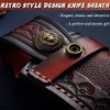 Omesio Pocket Knife Sheath, 4.53" Folding Leather Case, Horizontal Belt