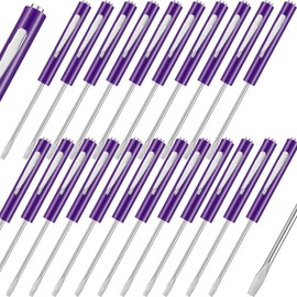 Minatee 30 Pcs Pocket Screwdriver Mini Tops and Pocket Clips Magnetic Slotted Screwdriver with Magnet Small Slotted Screw Driver for Mechanical Electrician Technician Repair Tool(Purple)