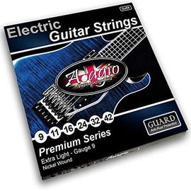 Adagio Premium Electric Guitar String Set COATED AntiRust Extra Light 009-042 Pack