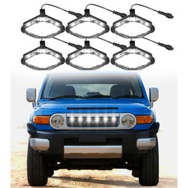 LED Grill Lights for 2007-2022 Toyota FJ Cruiser Accessories Raptor Light Front Grille Lighting Insert (White)