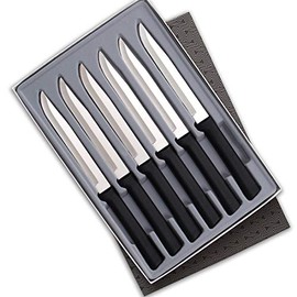 RADA Cutlery 6-Piece Utility/Steak Knife Gift Set (G206), Stainless Steel Hollow Ground Blades, Made in USA, Black Handles