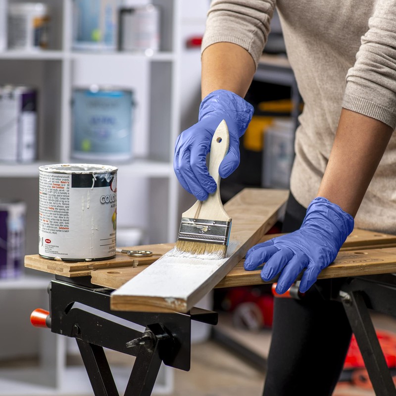 GUSTO [100 Count Blue Nitrile Gloves, Disposable Gloves – 4