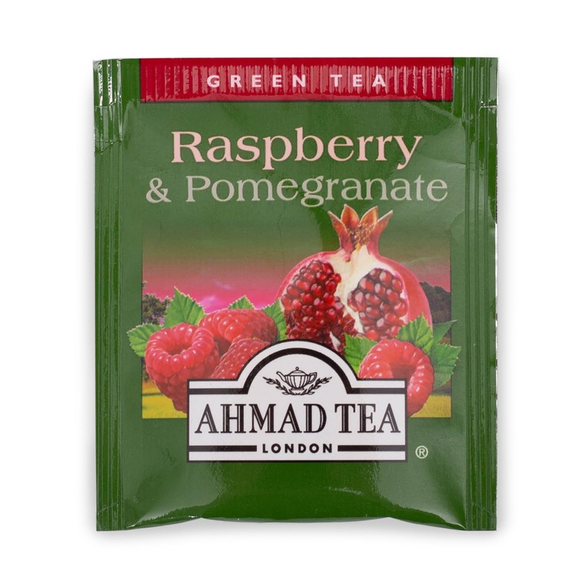 Ahmad Raspberry & Pomegranate Flavoured Green Tea with Fruit Pieces