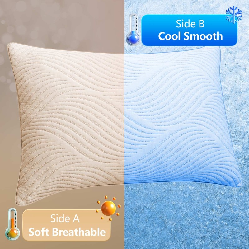 Smilereve Pillows Standard Size Set of 2 Cooling Memory Foam