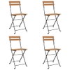 vidaXL Folding Bistro Chairs Set of 4 - Solid Teak