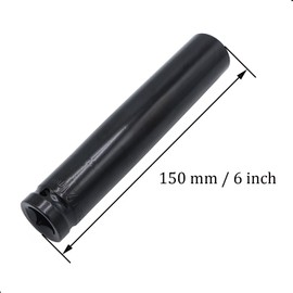1/2" Drive by 21mm Deep Impact Socket, Heat-Treated CR-V Steel 6" Length, 6-Point Metric Size (21mm)