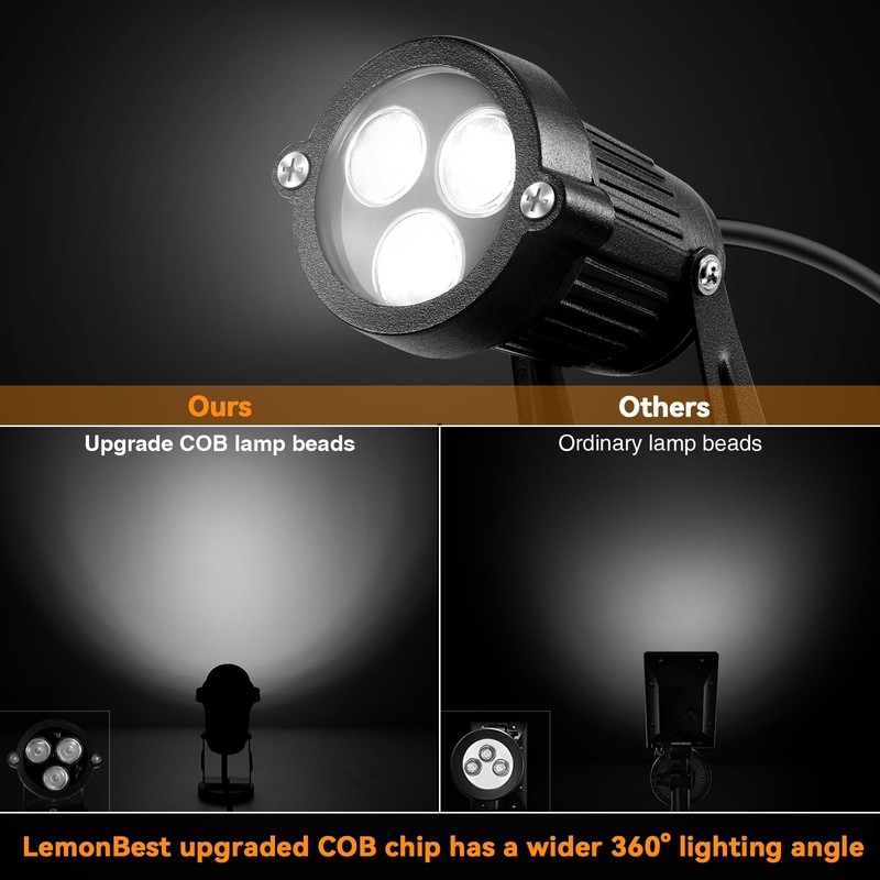 LemonBest Landscape Lights - Low Voltage Outdoor Landscape Spotlight -