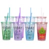 Dakoufish BPA-Free 12 Piece 11 Inch Reusable Clear Plastic Glitter