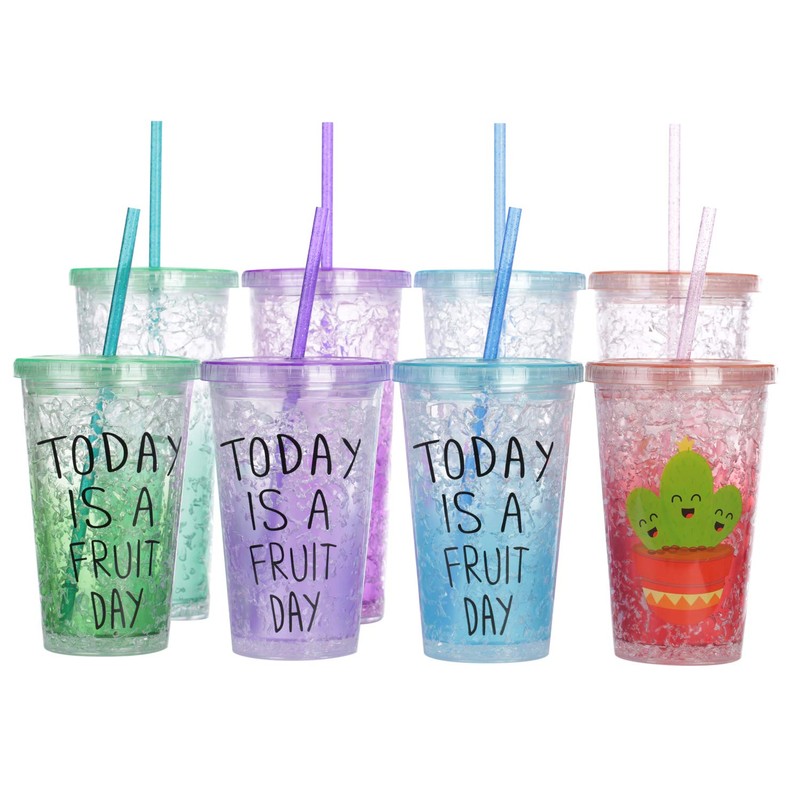 Dakoufish BPA-Free 12 Piece 11 Inch Reusable Clear Plastic Glitter