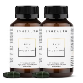 JSHealth Vitamins Skin and Digestion Formula Skin Vitamins | Clear Skin Supplement with Zinc for Acne | Acne Supplements for Clear Healthy Skin | Acne Treatment for Teens and Adults | 120 Count