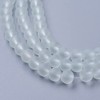 Frosted Glass Beads White Balls 10 mm Matt Strange Iced