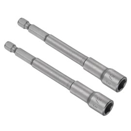 CoCud Quick-Change Nut Setter Driver Bit, 5/16-inch SAE 100mm Length 1/4" Shank, CR-V No-Magnetic Straight Shank Setter Drill Bits - (Applications: for Auto Repair) - 2pieces