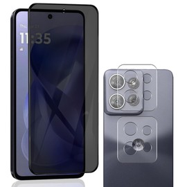Cmiuubrer 1 Pack Privacy Screen Protector for Motorola Moto G Power (2025) with 2 Pack Camera Lens Protector, 9H Hardness, Anti Spy Tempered Glass Film, Black Protector