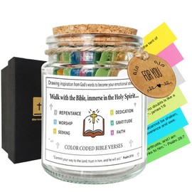 Bible verses quotes in a jar, bible kit note jar read me when need inspiration Emotions and Feelings, positive affirmations Jar,message in a bottle，our hope jar, church gifts for christian/women/men
